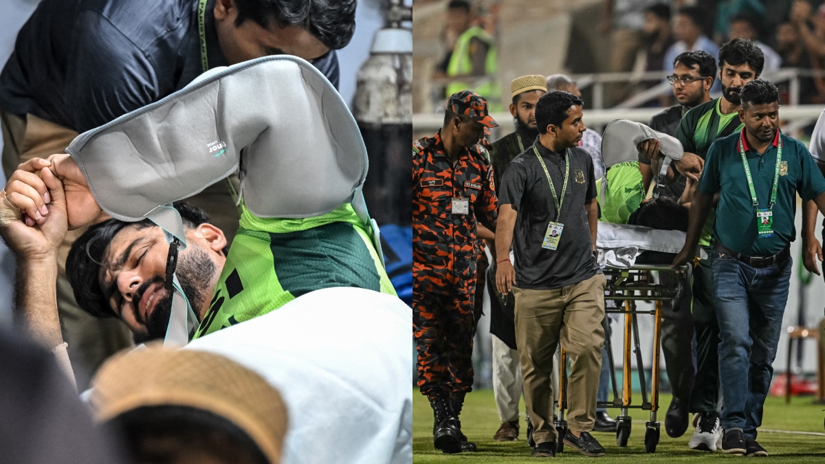 पाकिस्तानी खिलाड़ी हुसैन तलत को मैदान से अस्पताल ले जाया गया