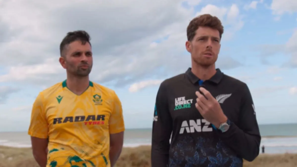 NZ vs SA 1st T20I Score: साउथ अफ्रीका ने पहले टी20 में न्यूजीलैंड को रौंदा, सीरीज में बनाई 1-0 की बढ़त Keshav Mahraj & mitchell santner- India TV Hindi