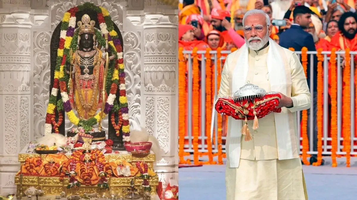 श्रीराम मंदिर की भव्य प्राण प्रतिष्ठा- 22 जनवरी 2024 को अयोध्या में राम मंदिर प्राण प्रतिष्ठा समारोह संपन्न हुआ था, जिसमें पीएम मोदी ने मुख्य यजमान के रूप में अनुष्ठान कर रामलला की मूर्ति की प्राण प्रतिष्ठा की। इस ऐतिहासिक कार्यक्रम में राष्ट्र को संबोधित करते हुए उन्होंने कहा था कि "रामलला अब टेंट में नहीं रहेंगे, बल्कि भव्य मंदिर में रहेंगे।"