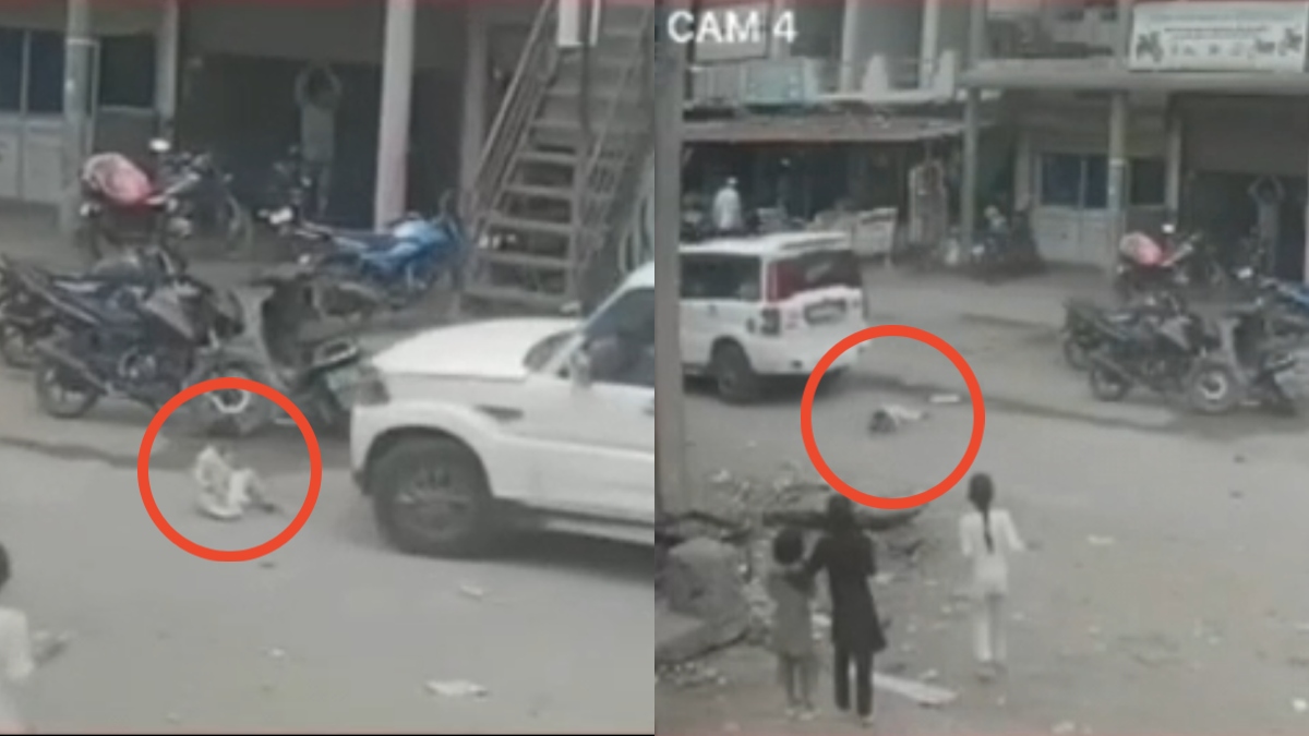 बैरसिया में हादसा, स्कार्पियो ने 3 साल की मासूम को रौंदा, CCTV में कैद हुई घटना