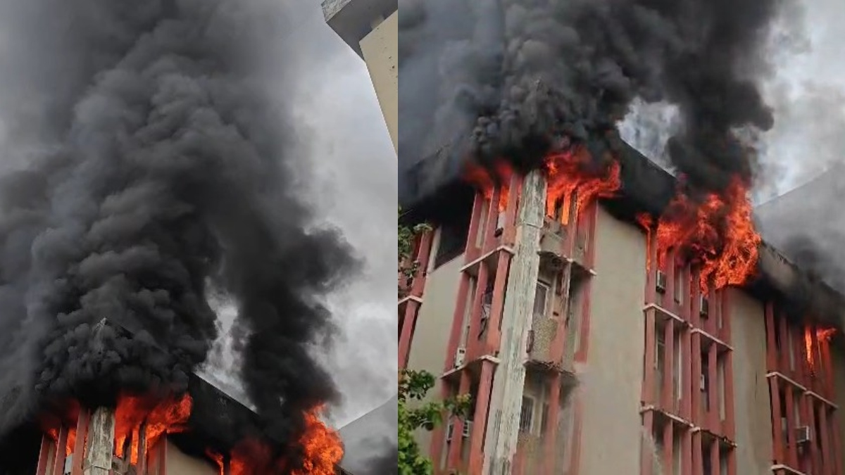 VIDEO: लखनऊ के जवाहर भवन में लगी भीषण आग बुझाई गई, यहां कई विभागों के हैं दफ्तर