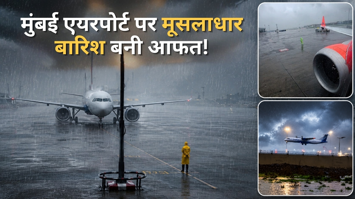 मुंबई में मूसलाधार बारिश बनी आफत! 17 फ्लाइट्स हुईं कैंसिल, 365 उड़ानें घंटों लेट