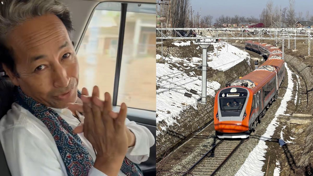 दिल्ली-श्रीनगर वंदे भारत ट्रेन में बैठ वांगचुक गदगद, बोले- भारतीय रेल पर मुझे गर्व