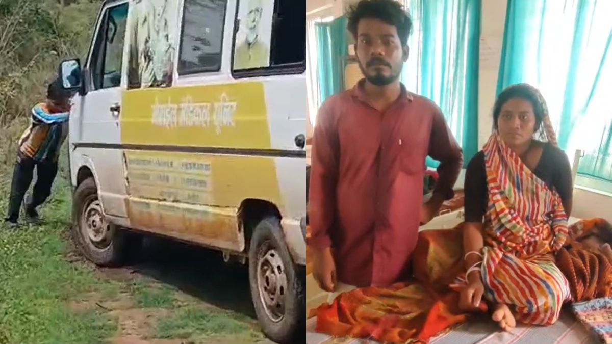 गांव में सड़क नहीं, एंबुलेंस फंसी तो गर्भवती महिला को चादर के झूले पर अस्पताल ले गए परिजन, वीडियो वायरल