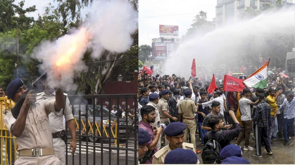 पटना में छात्रों का फूटा गुस्सा, डाकबंगला चौराहे पर पथराव और लाठीचार्ज
