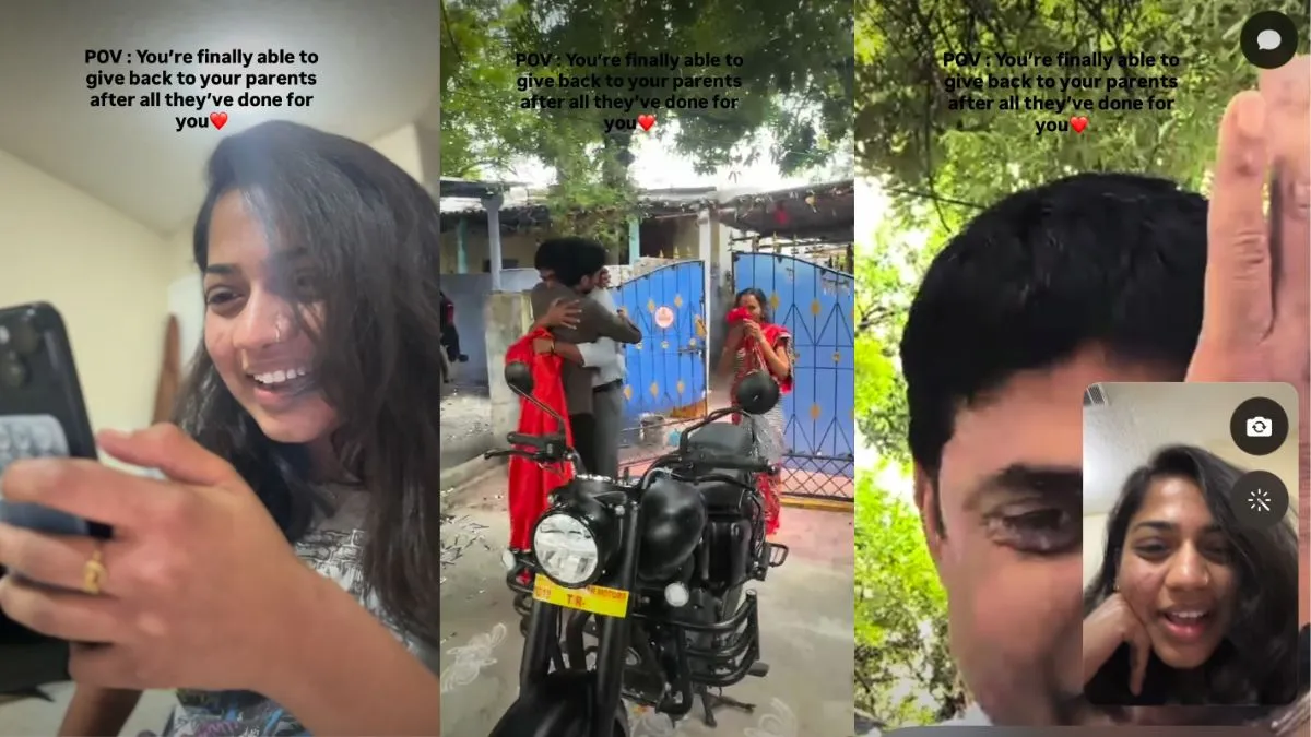 बेटी ने पिता को उनके 50वें बर्थडे पर बाइक गिफ्ट करके किया सरप्राइज, दिल छू लेने वाला Video हो रहा वायरल Daughter Father Video, Daughter gifted bike her father, daughter video, viral video - India TV Hindi