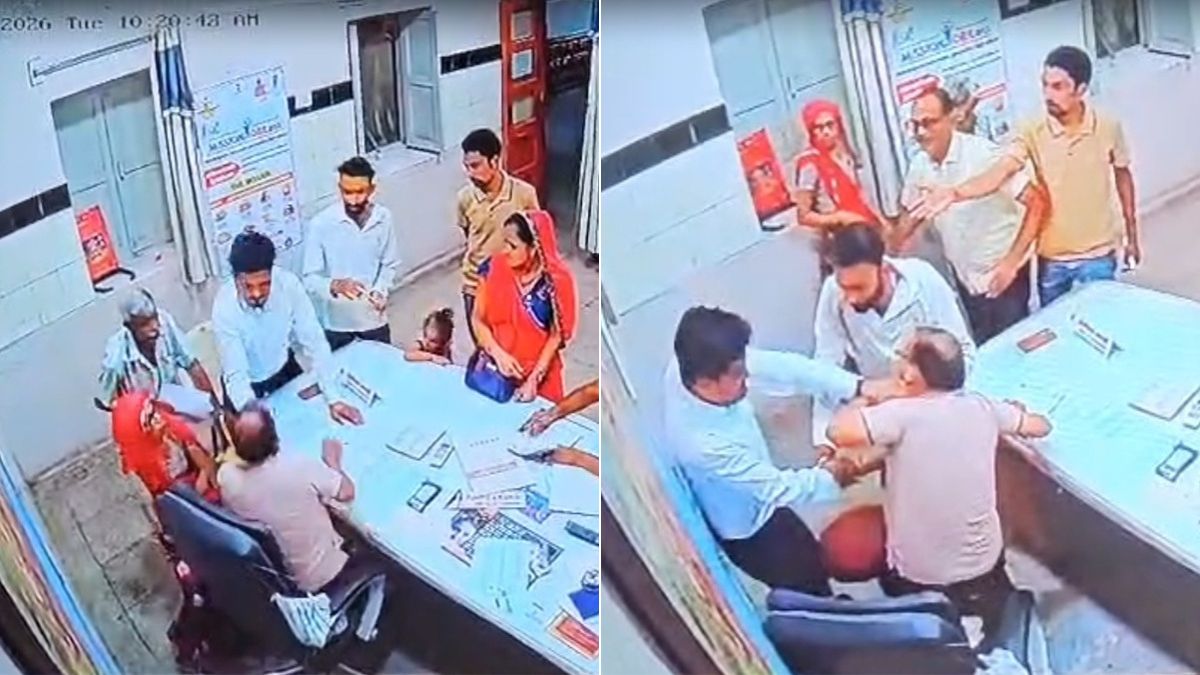 भीनमाल के सरकारी हॉस्पिटल में डॉक्टर को थप्पड़ जड़े, सिर पर नेम प्लेट मारी, कॉलर पकड़कर दिया धक्का; VIDEO