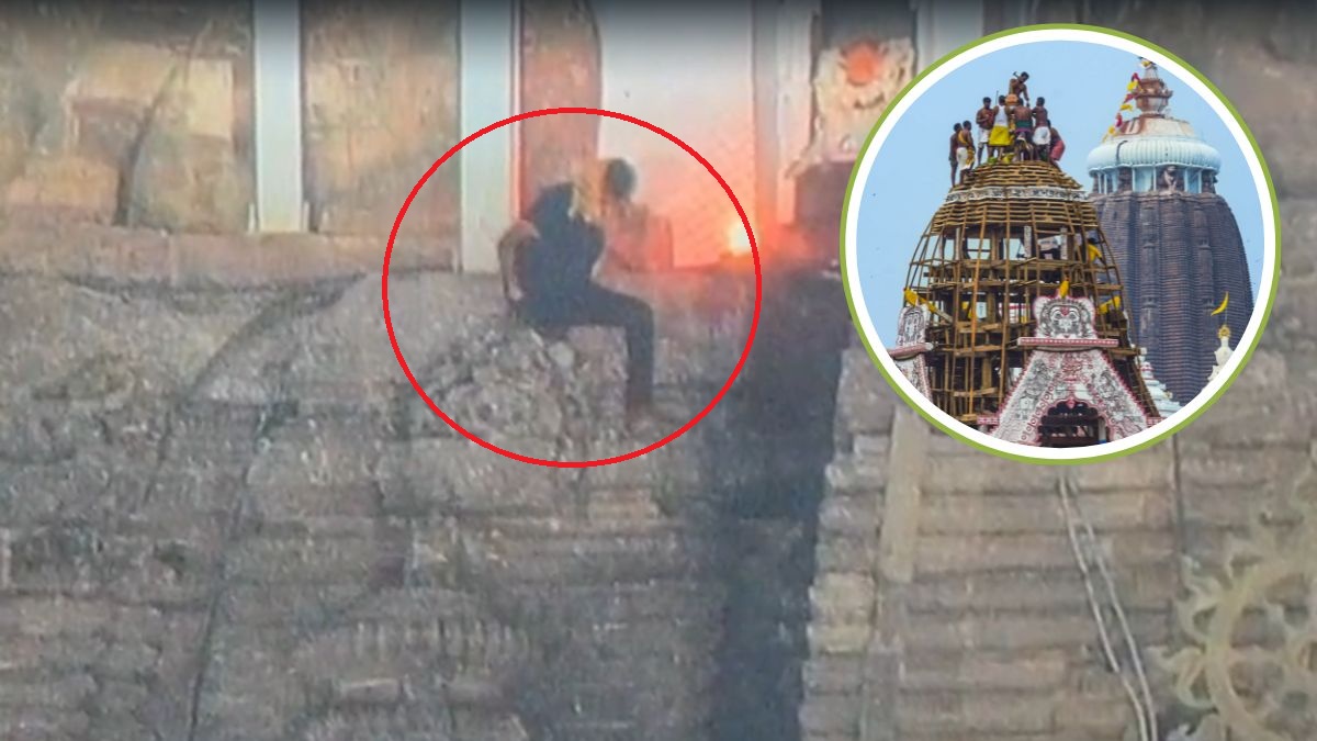 VIDEO: श्री जगन्नाथ मंदिर के ऊपरी हिस्से पर चढ़ा नकाबपोश युवक और जाकर बैठ गया, मचा हड़कंप, आरोपी की हुई पहचान