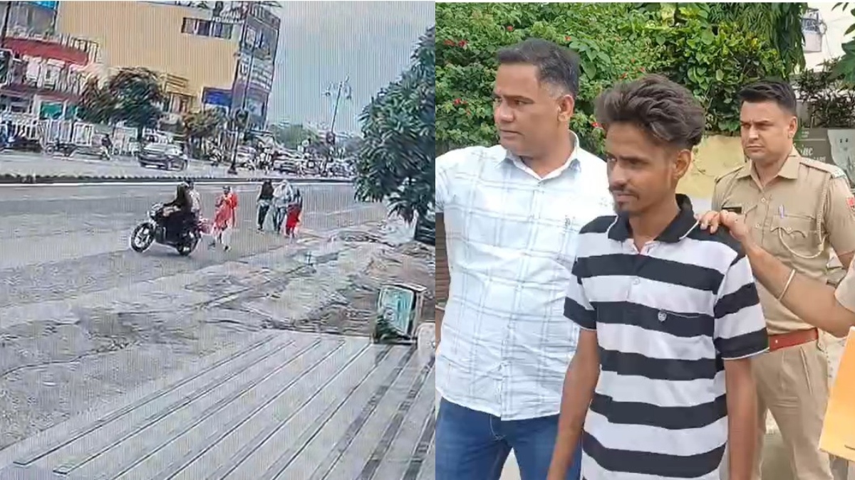 दिनदहाड़े महिला से चेन लूटने का वीडियो आया सामने, लोगों ने पीछा कर के एक को पकड़ा