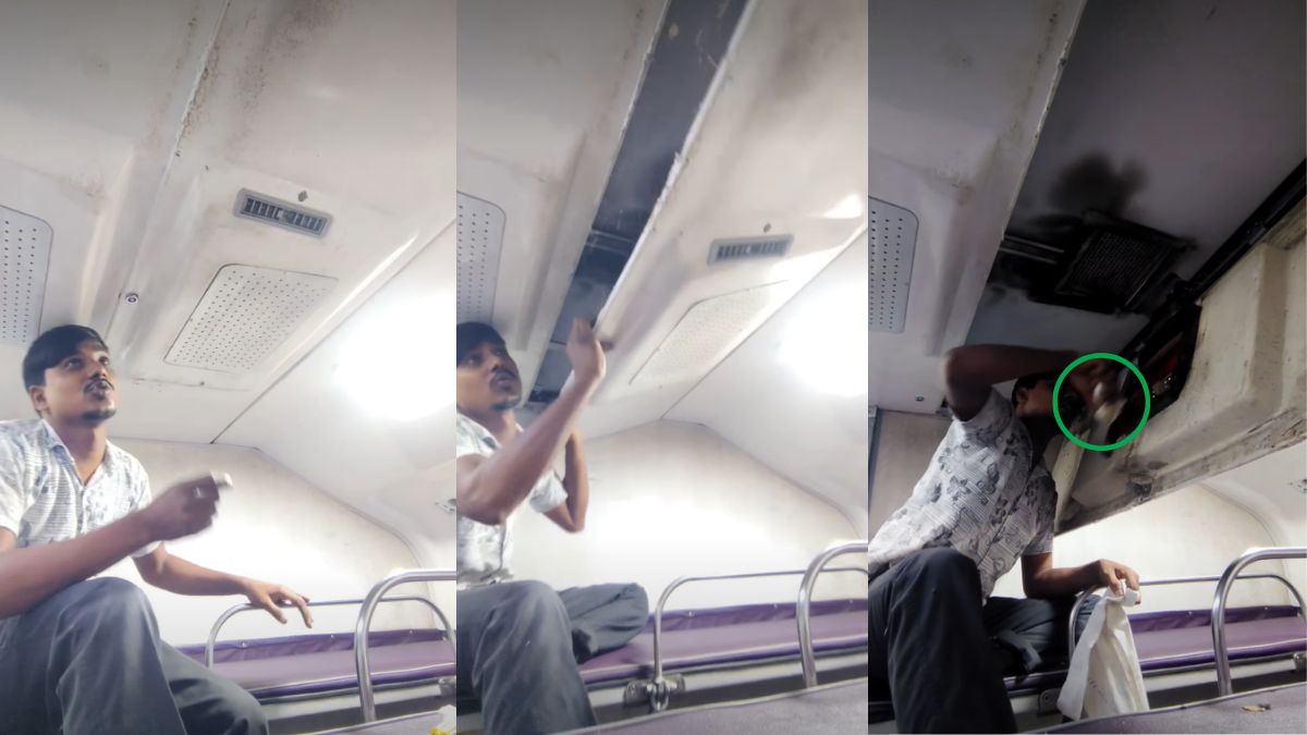 हद है नासमझी की! ट्रेन के AC डक्ट में क्या-क्या भर देते हैं यात्री, रेलवे कर्मचारी ने दिखाया; वायरल हो रहा Video