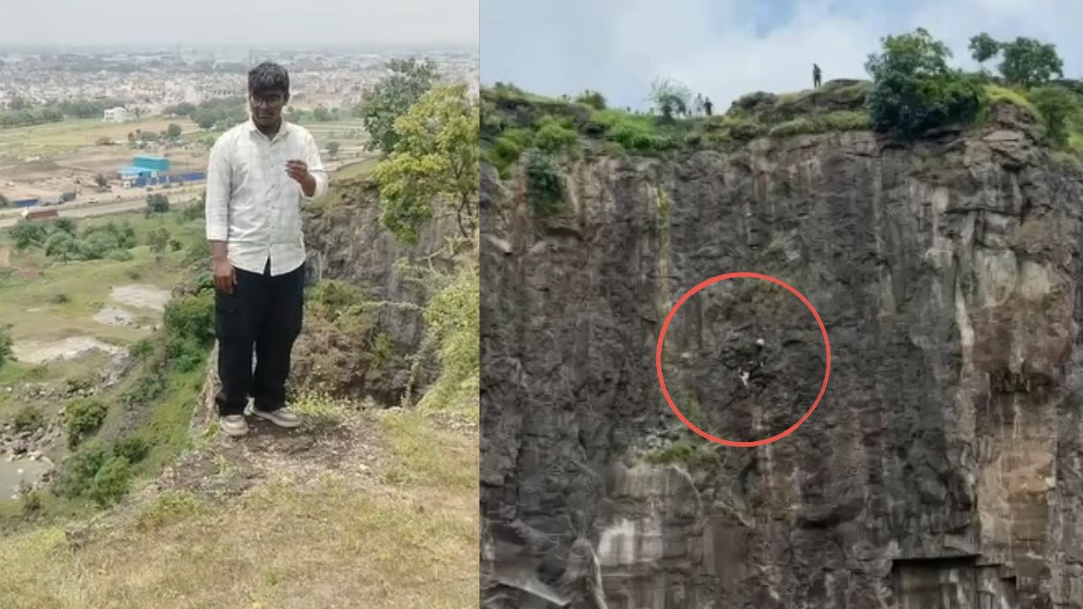 पहाड़ी के किनारे खड़े बेटे को बचाने पहुंचा पिता, हाथ पकड़ते ही दोनों गिर गए नीचे, मां ने भी दी जान; VIDEO आया सामने