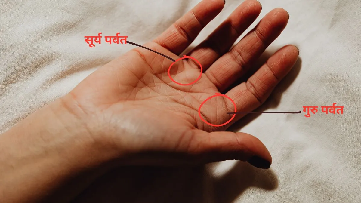हस्तरेखा शास्त्र अनुसार, जिस व्यक्ति के हाथ में सूर्य पर्वत और गुरु पर्वत उभरा हुआ होता है यानी पूर्ण रूप से विकसित होता है ऐसा व्यक्ति सदगुणों की खान होता है। साथ ही ऐसे लोग सदैव सदमार्ग पर चलने वाले होते हैं। कहते हैं ऐसे व्यक्ति की हाथ से कभी कुछ बुरा नहीं होता। 