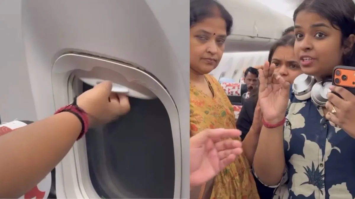 'अगर आपको ट्रैवल नहीं करना तो...' फ्लाइट की विंडो के कवर को लेकर यात्रियों की क्रू मेंबर से हुई बहस, Video flight crew members video, airplane video viral, airplane window video, viral video- India TV Hindi