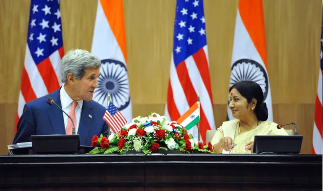 Sushma Swaraj and John Kerry- India TV Hindi