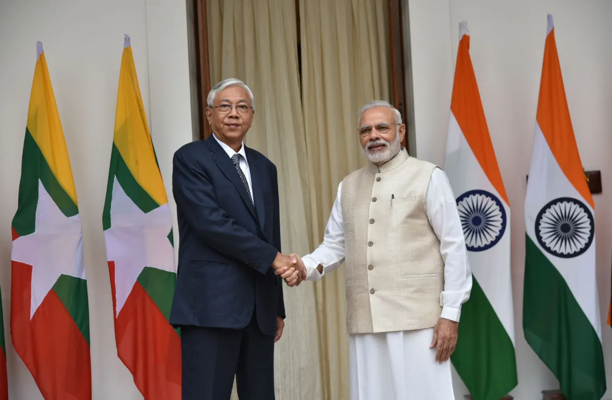 Modi, President of Myanmar Htin Kyaw- India TV Hindi