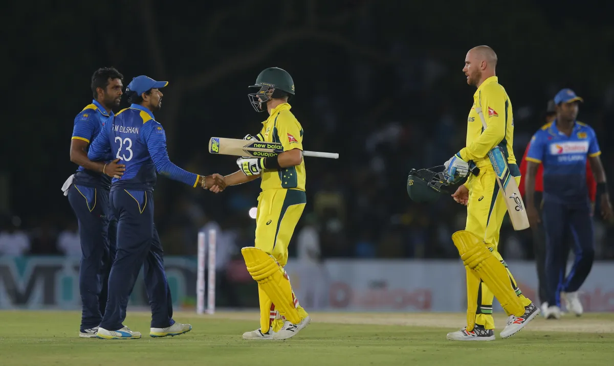 Adam Zampa shakes hands with Sri Lanka's Tiillakaratne...- India TV Hindi