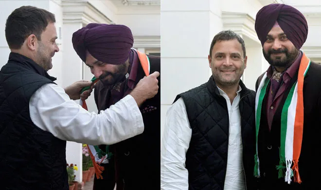 navjot singh siddhu officially joins congress party meets...- India TV Hindi