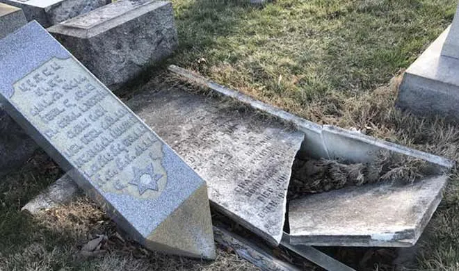 up to 100 gravestones vandalized at jewish cemetery in...- India TV Hindi