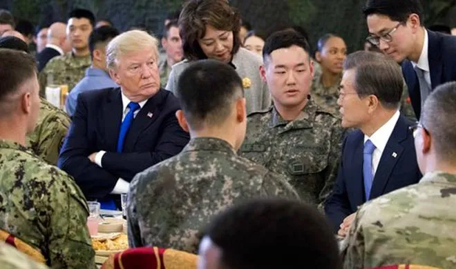 Trump inspected military forces in South Korea- India TV Hindi