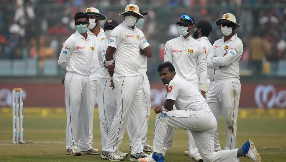 Sri Lankans players wearing mast during Delhi Test- India TV Hindi