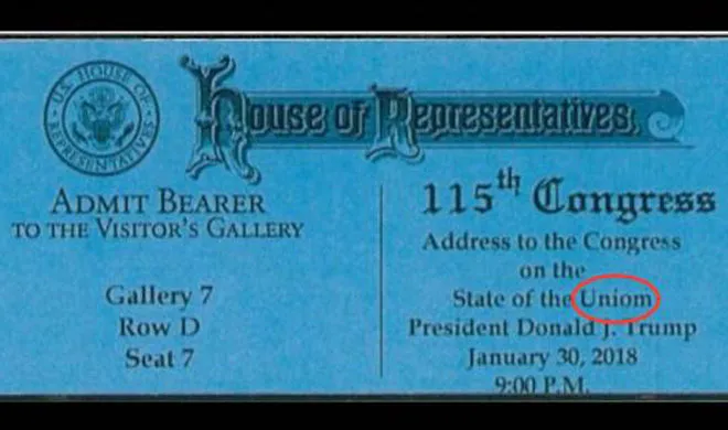 Ticket typo invites guests to Trump State of the Uniom - India TV Hindi