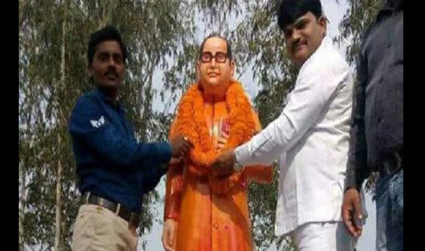 Uttar Pradesh: Now a saffron statue of Dr Ambedkar in Badaun- India TV Hindi