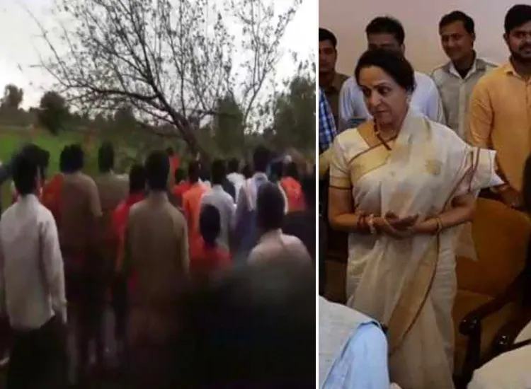A tree fell in front of BJP MP Hema Malini's convoy in...- India TV Hindi