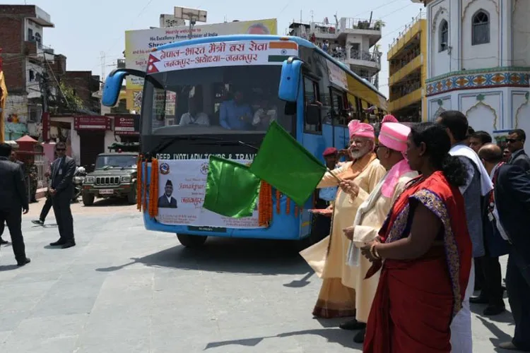 Modi and Oli launch Janakpur-Ayodhya bus service | Twitter Photo- India TV Hindi