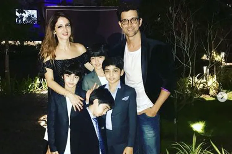 Hrithik Roshan and Sussanne Khan with kids- India TV Hindi