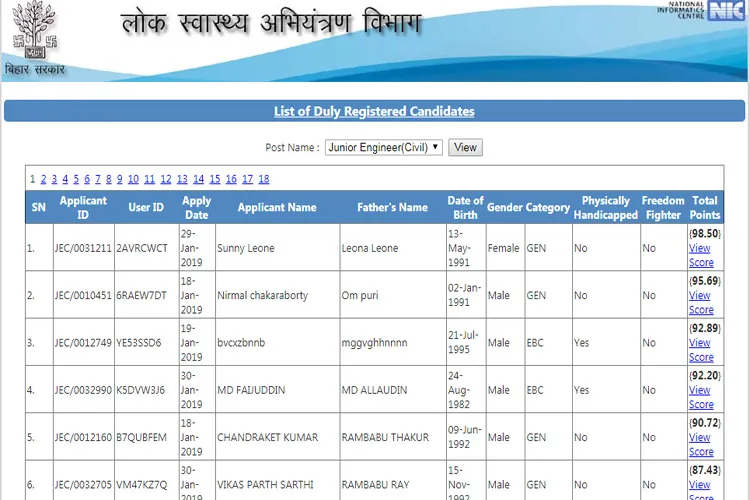 PHED Junior Engineer Registered Candidates List- India TV Hindi