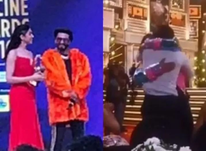 Ranveer Singh hugs wife Deepika Padukone and Ranbir Kapoor- India TV Hindi