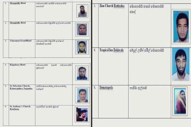  Srilankan police release names and pictures of 9 suicide...- India TV Hindi