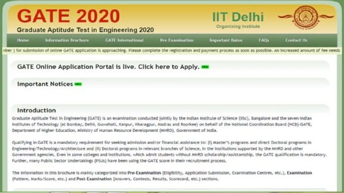 GATE 2020 Registration Ends Tomorrow candidates apply at...- India TV Hindi