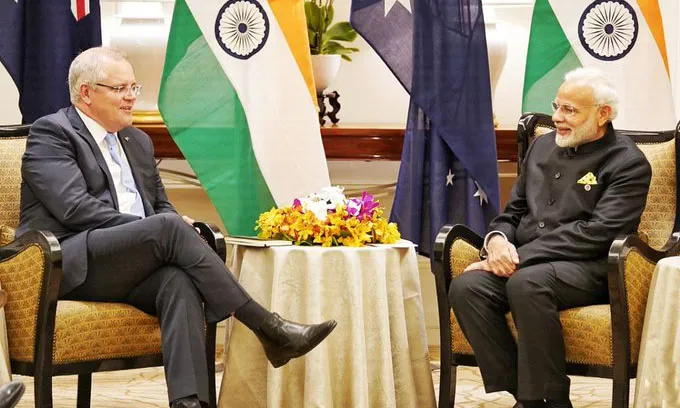 Australian PM Scott Morrison with Indian PM Narendra Modi- India TV Hindi
