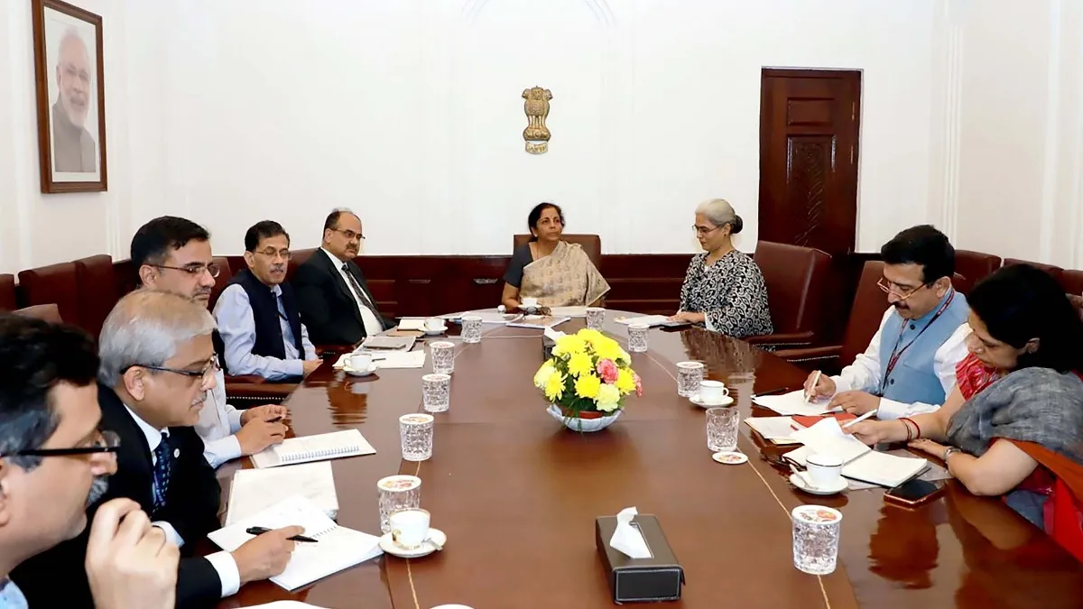 Union Minister for Finance and Corporate Affairs Nirmala Sitharaman chairs a meeting on simplificati- India TV Paisa