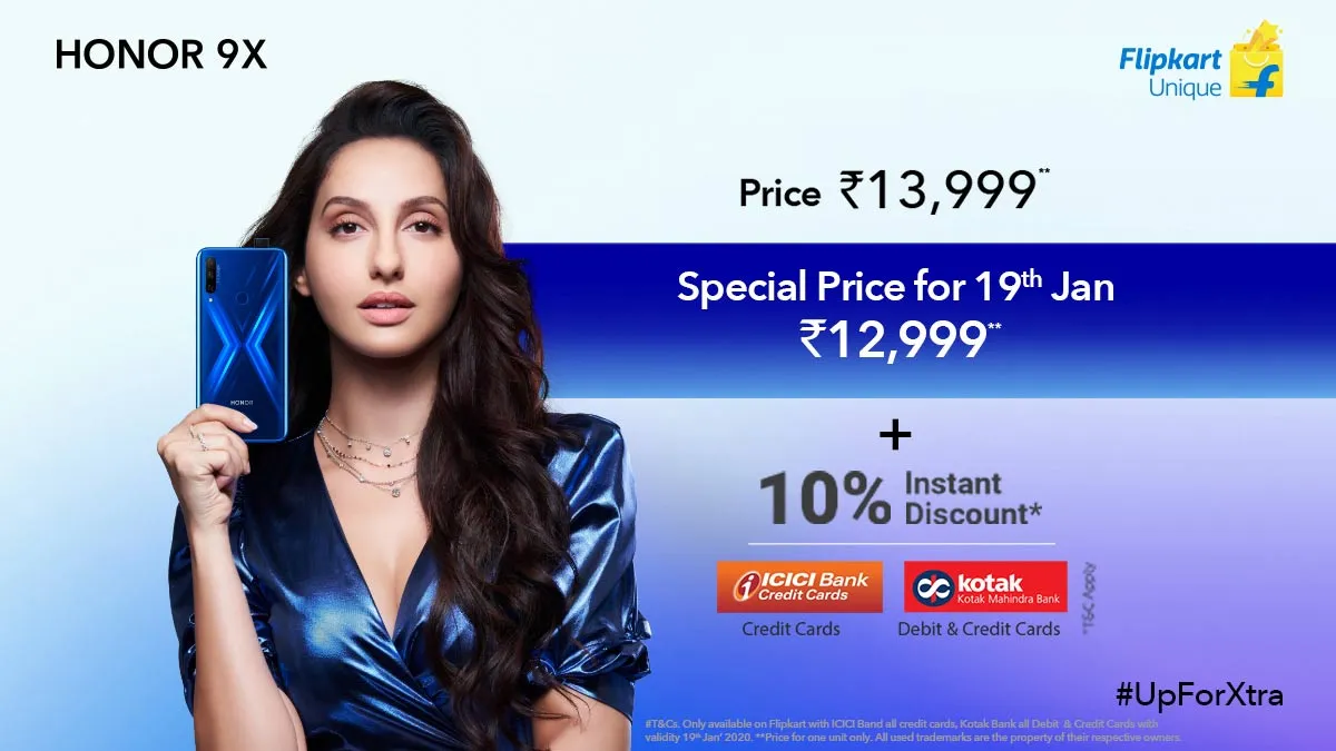 HONOR 9X with special price offer 12,999 Rs on 19th January on Flipkart- India TV Paisa
