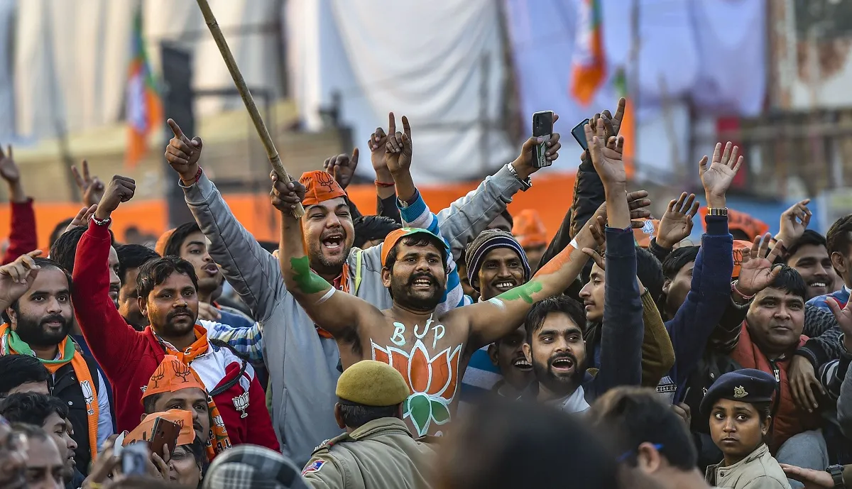 BJP supporters during Prime Minister Narendra Modi's...- India TV Hindi