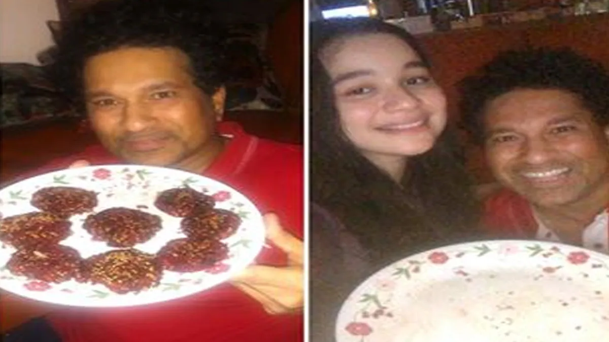 Sachin Tendulkar finishes 'beet kabav' made by daughter, finished in 60 seconds- India TV Hindi