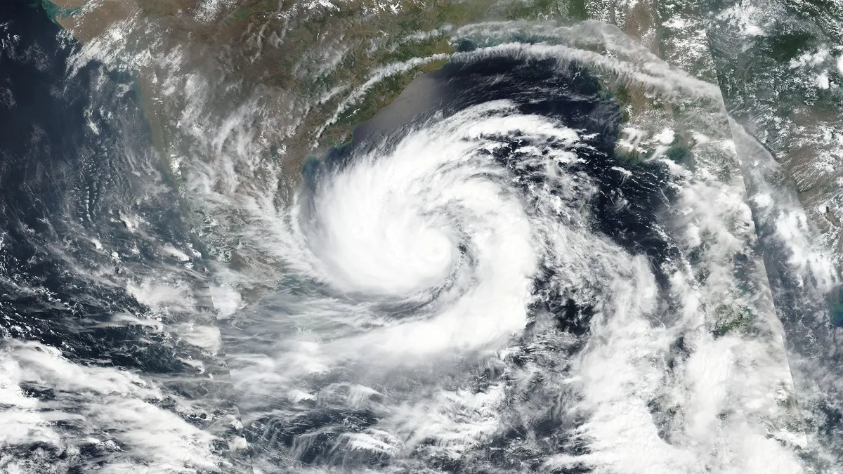 Satellite image released by NASA shows Cyclone Amphan over the Bay of Bengal in India.- India TV Hindi