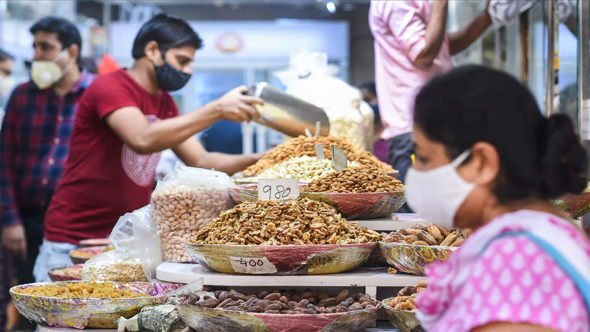 New Delhi: Dry fruits for sale at Chandni Chowk market...- India TV Hindi