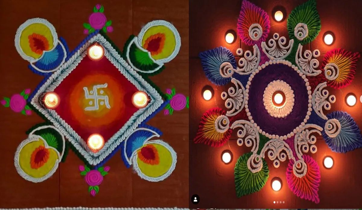 Diwali Rangoli 2020: इस दिवाली घर पर बनाएं ये खूबसूरत ट्रेंडी रंगोली, देखें सिंपल डिजाइन - India TV Hindi