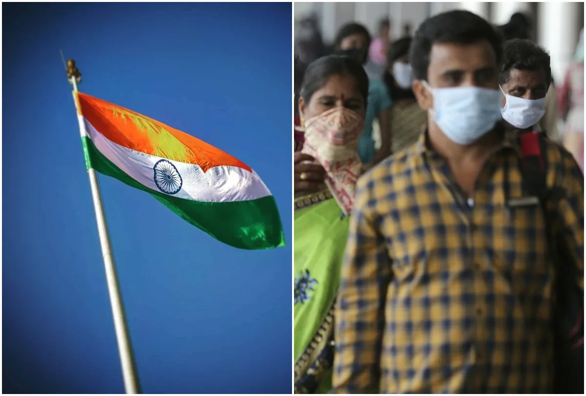 National Flag and people wearing mask - India TV Hindi