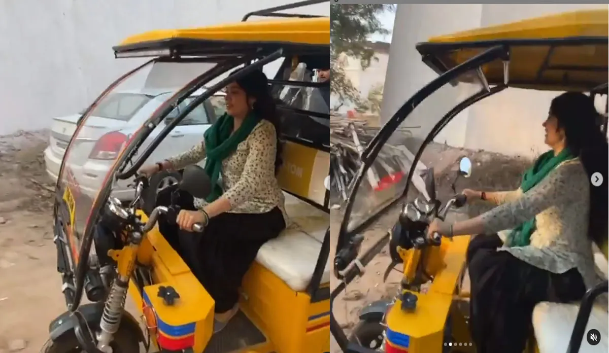 पंजाब की कच्ची सड़कों में ई रिक्शा चलाती दिखीं जाह्नवी कपूर, देखें वीडियो- India TV Hindi