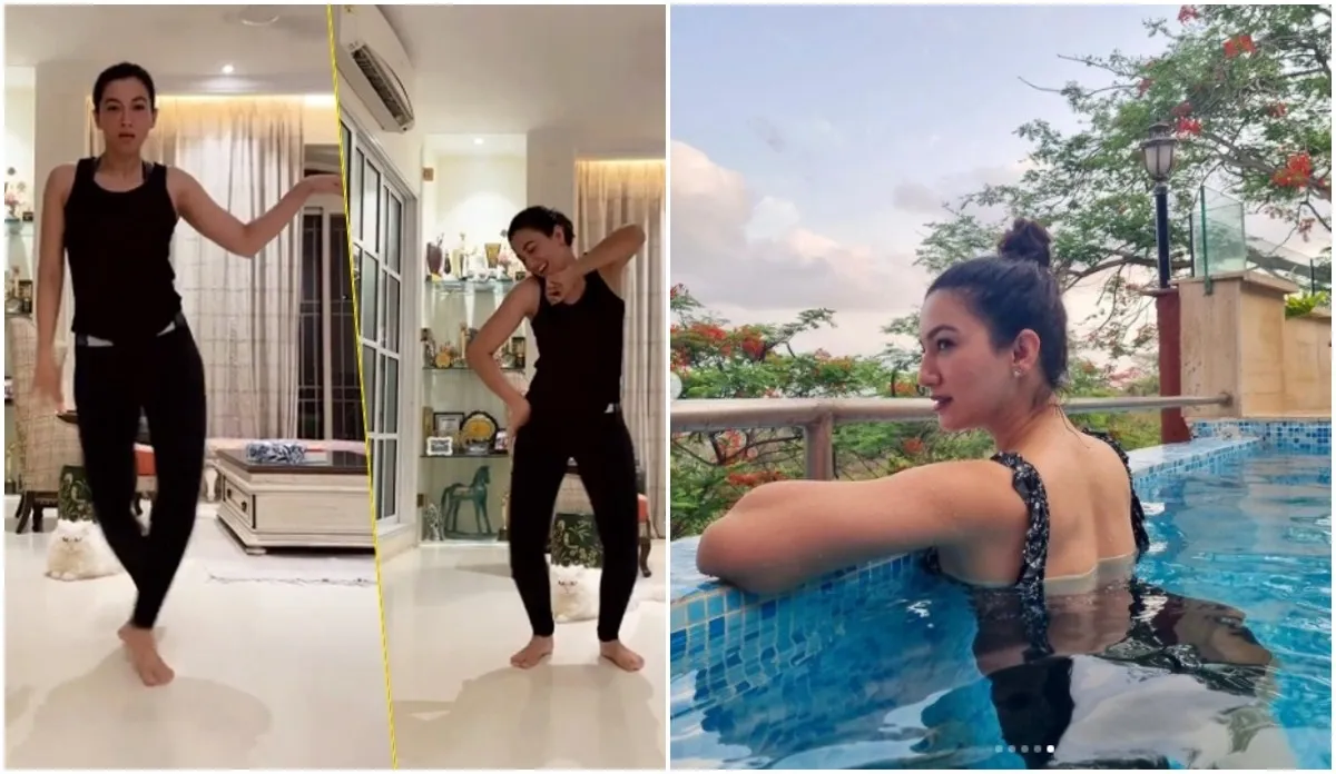 gauahar khan backless photo in pool and booty wurk dance video watch - India TV Hindi