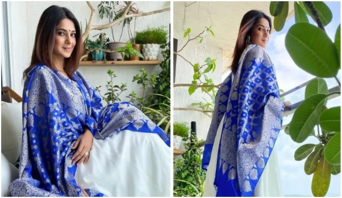 jennifer winget blue and white ethnic wear instagram pic traditional look goes viral - India TV Hindi