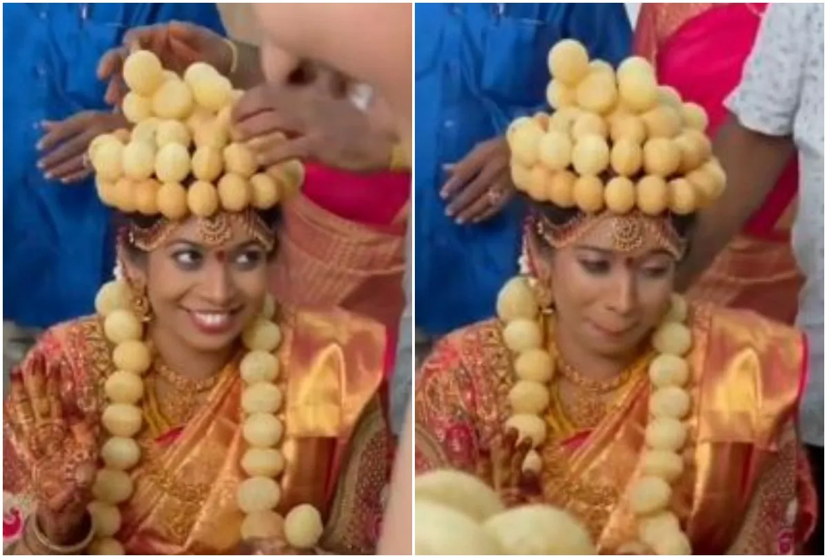 bride wear golgappa mala and crown - India TV Hindi
