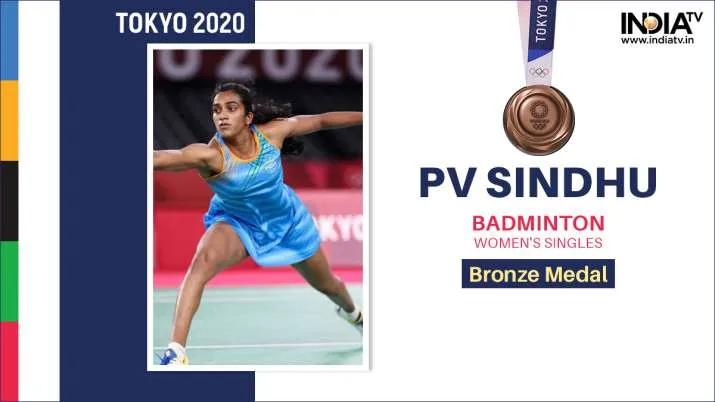 PV Sindhu creates history by winning bronze medal, defeating Chinese player 21-13 and 21-15 Tokyo Ol- India TV Hindi