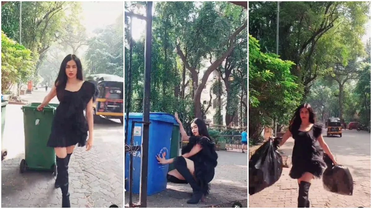 Adah Sharma throw garbage wearing hot black dress - India TV Hindi