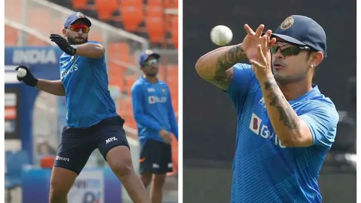Ishan Kishan and Shahrukh Khan during practice session ahead of 1st ODI against West Indies.- India TV Hindi