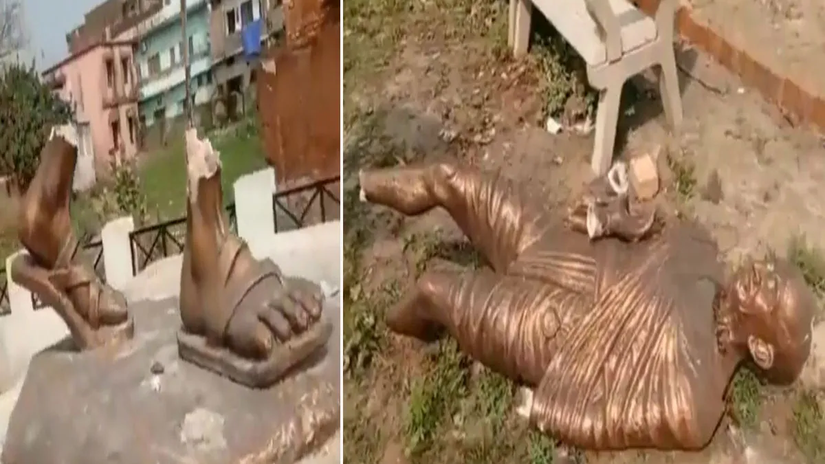Mahatma Gandhi Statue Vandalised- India TV Hindi